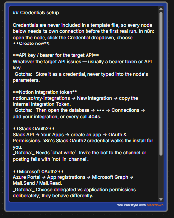 Credential setup, step by step